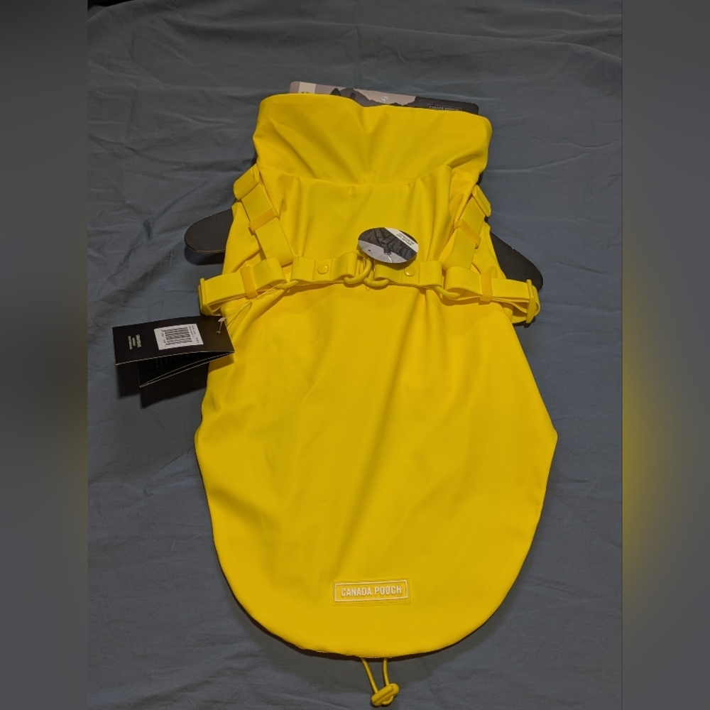 2 In 1 - Canada Pooch Yellow Harness Raincoat, Size 18